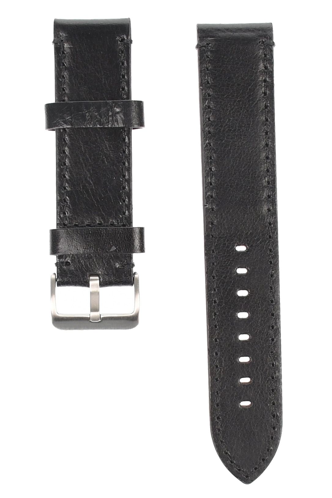 Curea de ceas din piele mata, 24 mm x 20 cm, negru - 609X24N2