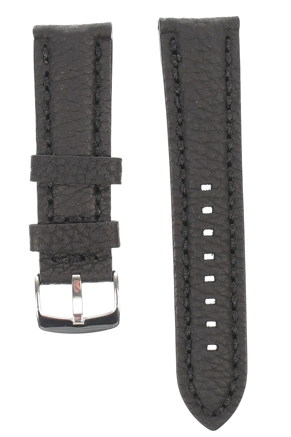 Curea de ceas din piele mata, 20 mm x 22 cm, negru - 609X20NP