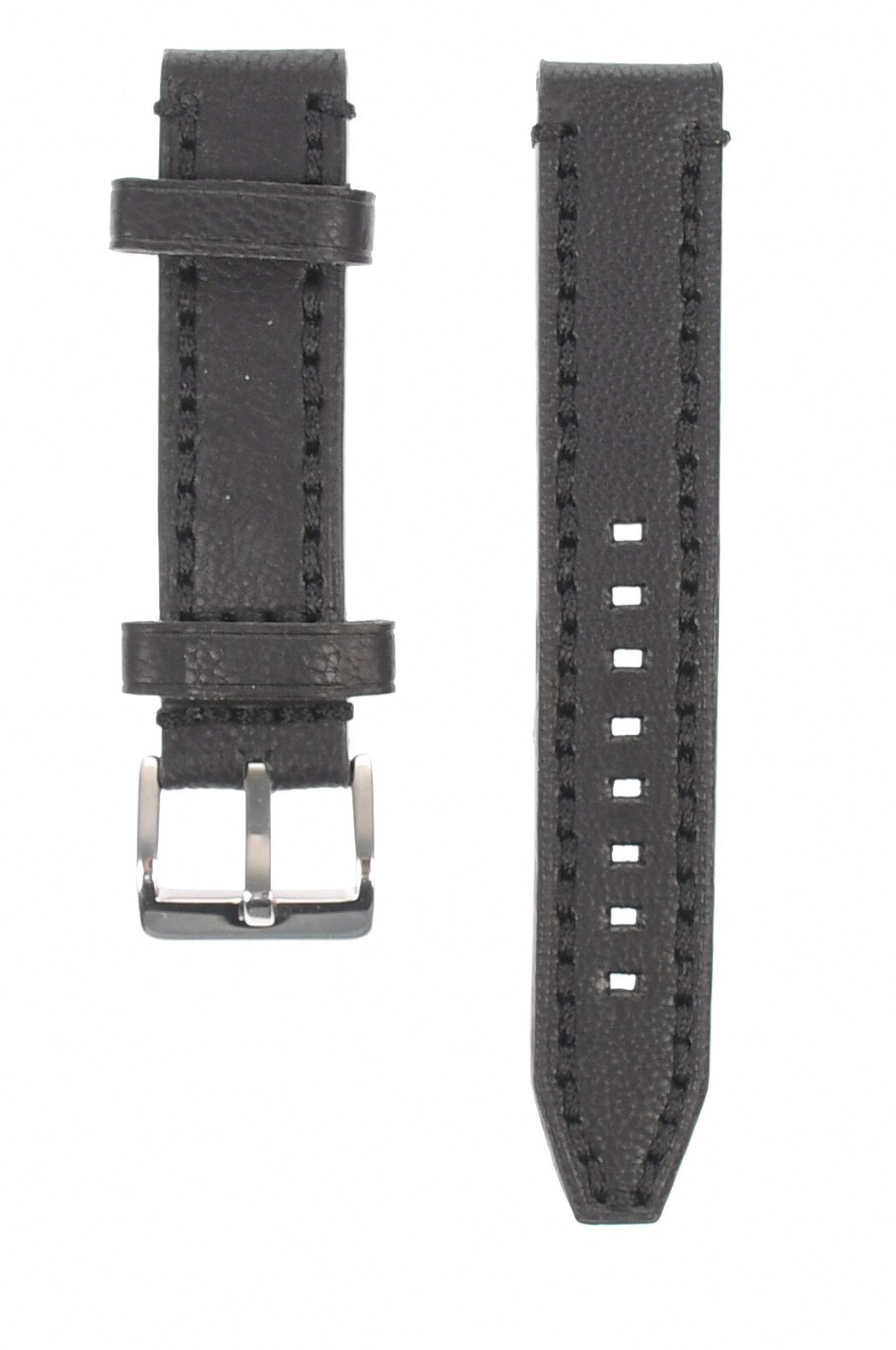 Curea de ceas din piele mata, 24 mm x 22 cm, negru - 609X24N