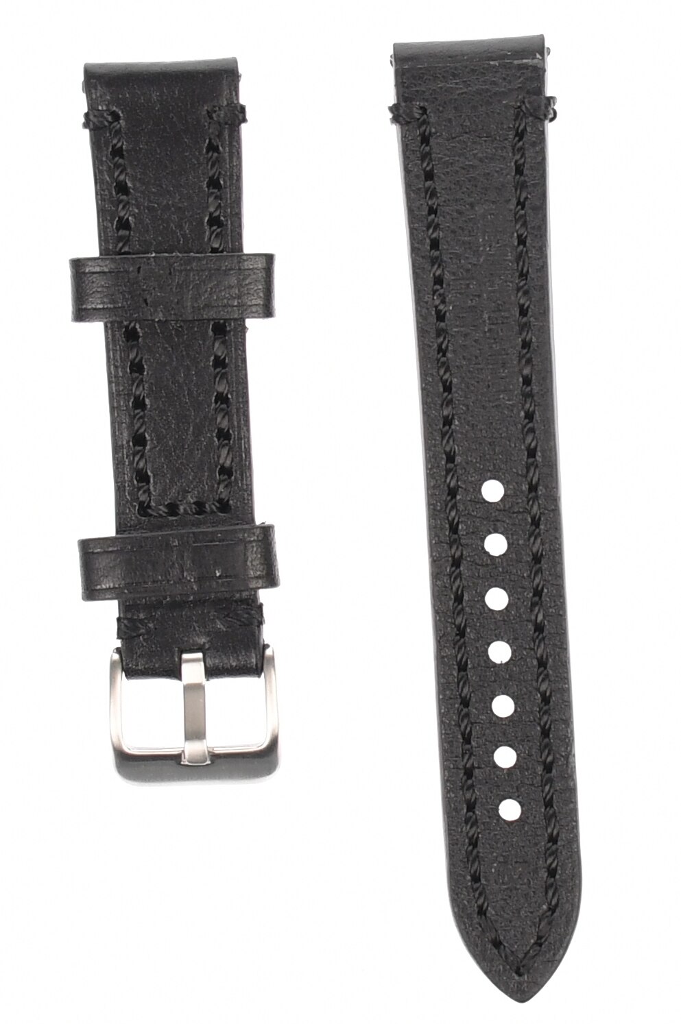 Curea de ceas din piele mata, 20 mm x 20 cm, negru - 609X20NP1