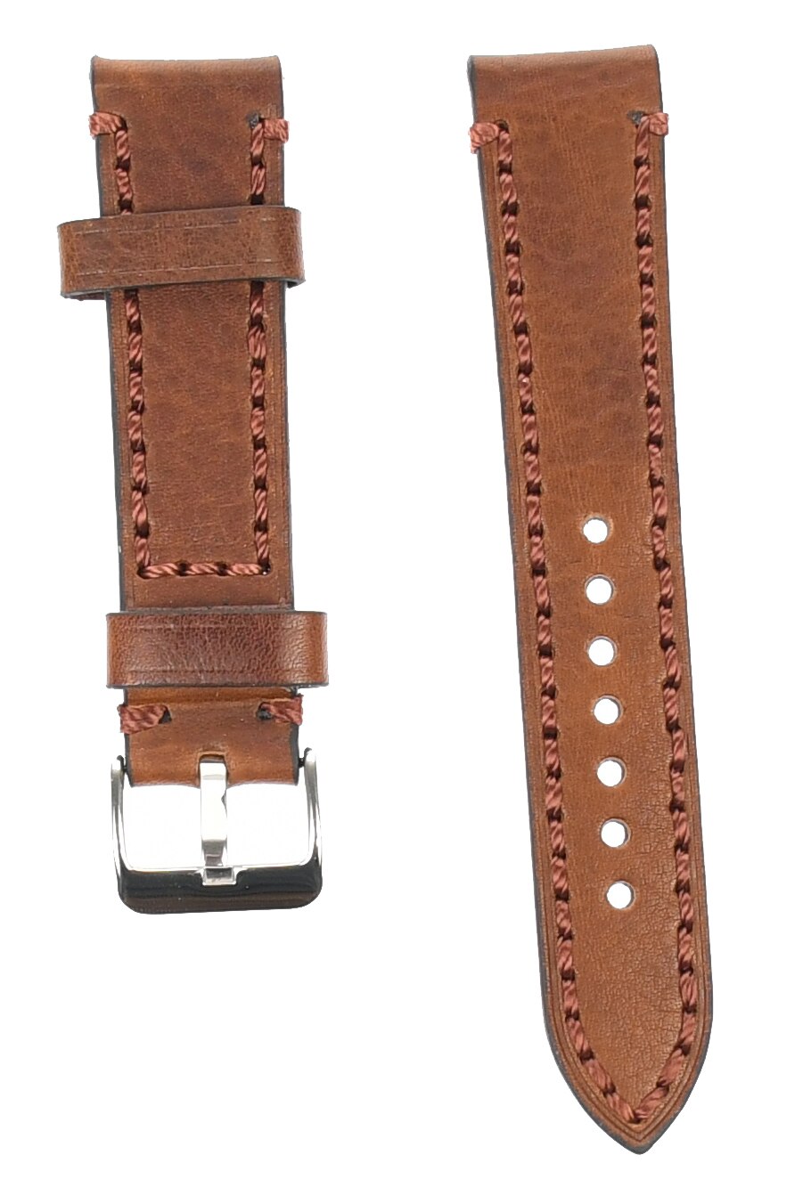 Curea de ceas din piele, 22 mm x 20 cm, maro - 609X22M01