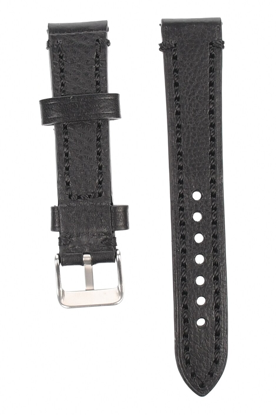 Curea de ceas din piele mata, 20 mm x 20 cm, negru - 609X20NP2