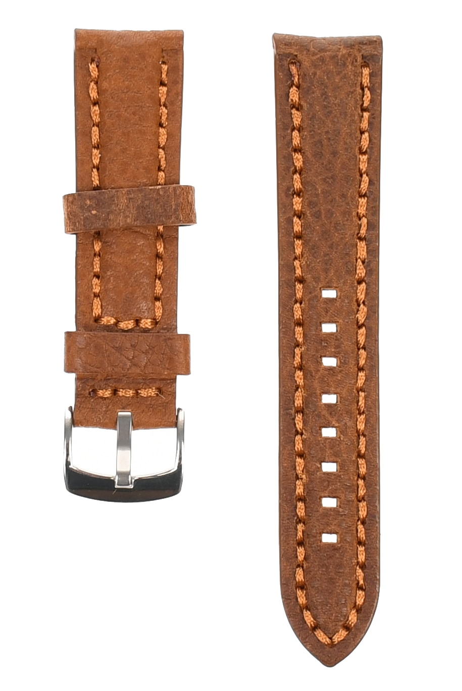 Curea de ceas din piele, 22 mm x 20 cm, maro - 609X22MPD