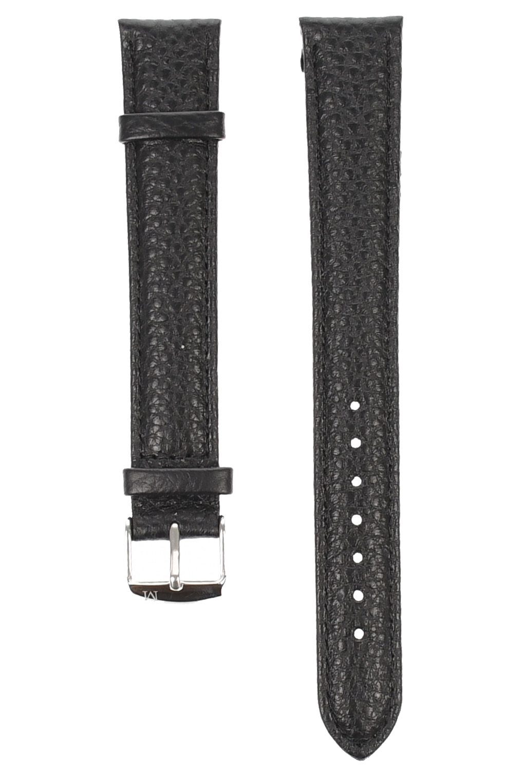 Curea de ceas din piele mata, 18 mm x 20 cm, negru - 604X18NP