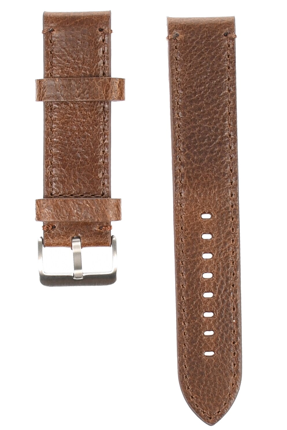 Curea de ceas din piele, 24 mm x 20 cm, maro - 609X24M1