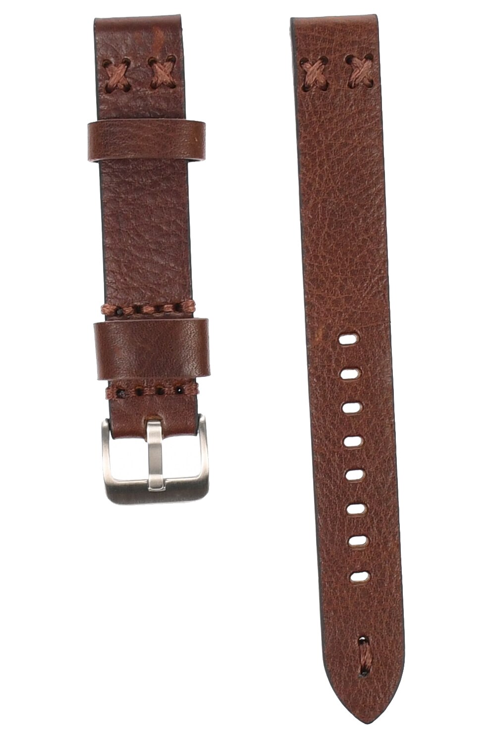 Curea de ceas din piele, 18 mm x 22 cm, maro - 609X18MP3