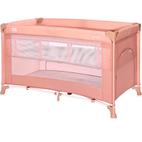 Patut Lorelli Pliabil cu 2 Nivele Torino, Misty Rose