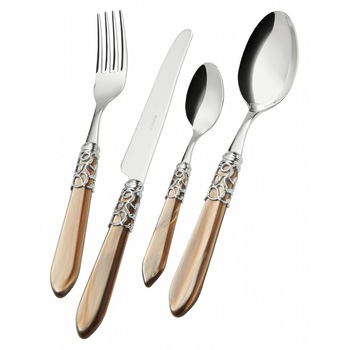 Set 24 tacamuri, Casa Bugatti, Otel/Acrilic, Finisaj cromat, Argintiu/Maro Set 24 tacamuri, Casa Bugatti, Otel/Acrilic, Finisaj cromat, Argintiu/Maro