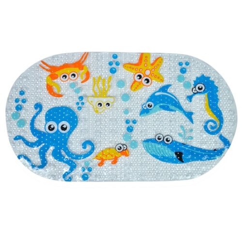 Covoras antiderapant pentru cada, animalute marine + 0 luni