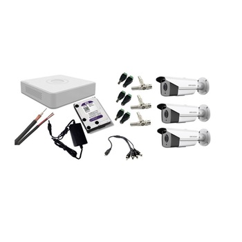 Kit supraveghere video Hikvision 2MP, cu 3 camere 2MP de exterior/interior si HDD 1 TB cu accesorii montaj MK175 Kit supraveghere video Hikvision 2MP, cu 3 camere 2MP de exterior/interior si HDD 1 TB cu accesorii montaj MK175