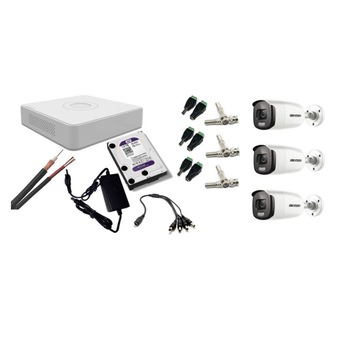 Kit supraveghere video Hikvision 2MP, cu 3 camere 2MP de exterior/interior si HDD 1 TB cu accesorii montaj MK191 Kit supraveghere video Hikvision 2MP, cu 3 camere 2MP de exterior/interior si HDD 1 TB cu accesorii montaj MK191