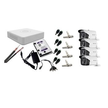 Kit supraveghere video Hikvision 2MP, cu 4 camere 2MP de exterior/interior si HDD 1 TB cu accesorii montaj MK180 Kit supraveghere video Hikvision 2MP, cu 4 camere 2MP de exterior/interior si HDD 1 TB cu accesorii montaj MK180