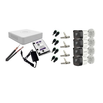 Kit supraveghere video Hikvision 2MP, cu 4 camere 2MP de exterior/interior si HDD 1 TB cu accesorii montaj MK184 Kit supraveghere video Hikvision 2MP, cu 4 camere 2MP de exterior/interior si HDD 1 TB cu accesorii montaj MK184