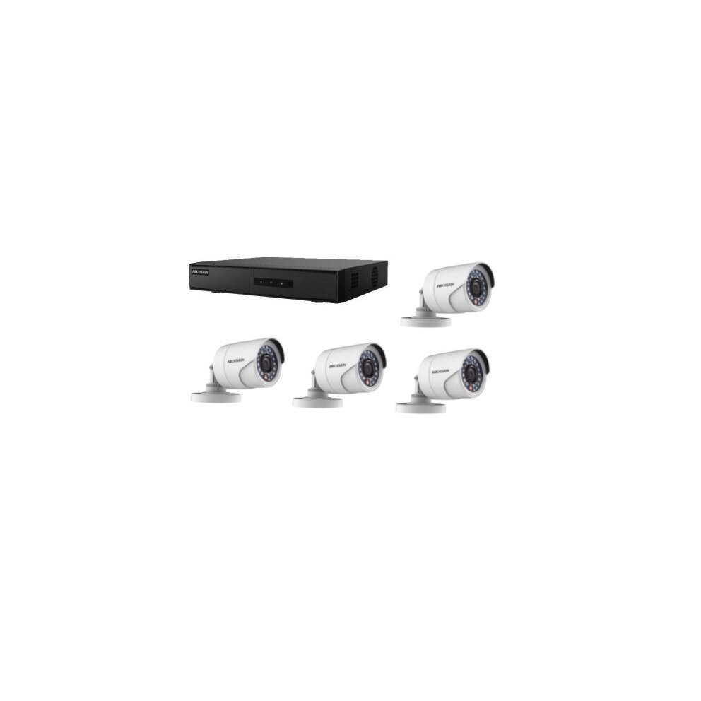 Kit supraveghere video Hikvision 2MP, cu 4 camere 2MP de exterior/interior MK200