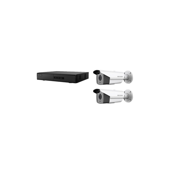 Kit supraveghere video Hikvision 2MP, cu 1 camera 2MP de exterior/interior si HDD 1 TB MK133