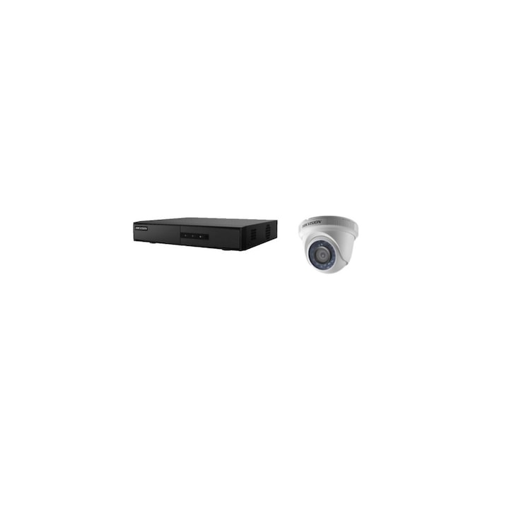 Sistem supraveghere video 2 camere de interior Hikvision 2MP FullHD, IR 20M