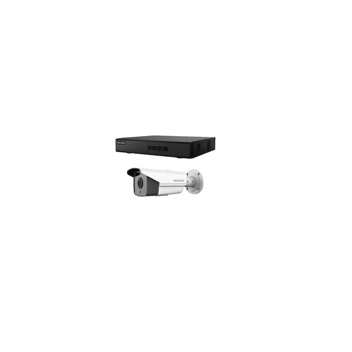 Kit Supraveghere 1 Camera Exterior IR 20m + DVR 4 canale video / 1 canal audio + accesorii