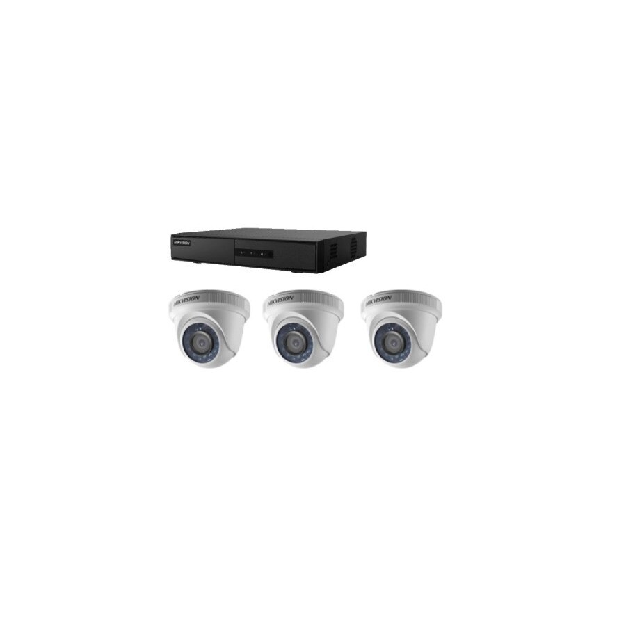 Kit supraveghere video Hikvision 2MP, cu 3 camere 2MP de interior MK203