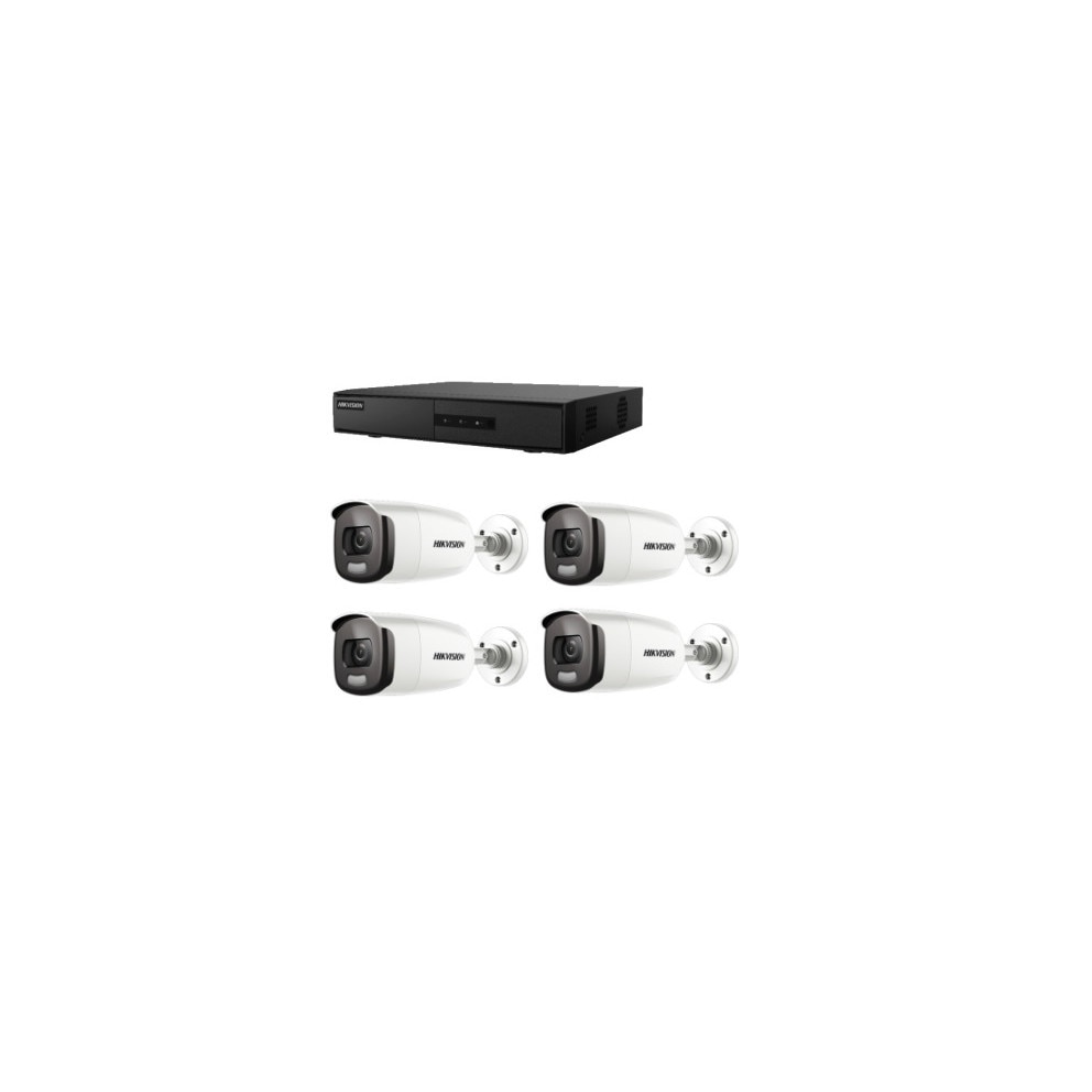 Kit supraveghere video Hikvision 2MP, cu 4 camere 2MP de exterior/interior MK216
