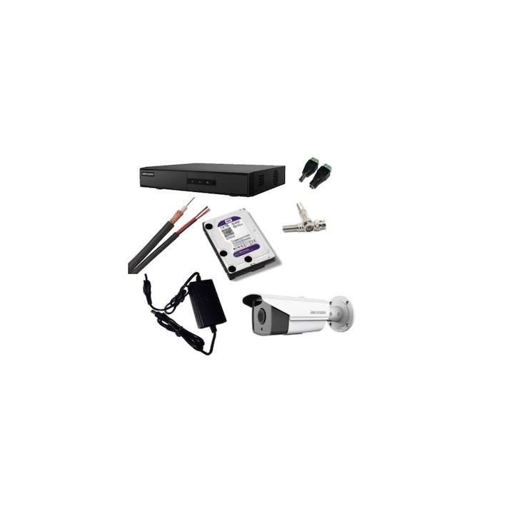 Kit Supraveghere, 8CH NVR, 6 camere 5MP, tehnologie de detectie AI, 1T HDD integrat