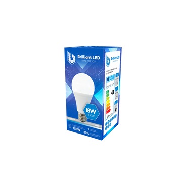 Bec Brilliant LED, 18W (150W), 1440lm, lumina rece 6500k, 175-265V, E27 Bec Brilliant LED, 18W (150W), 1440lm, lumina rece 6500k, 175-265V, E27