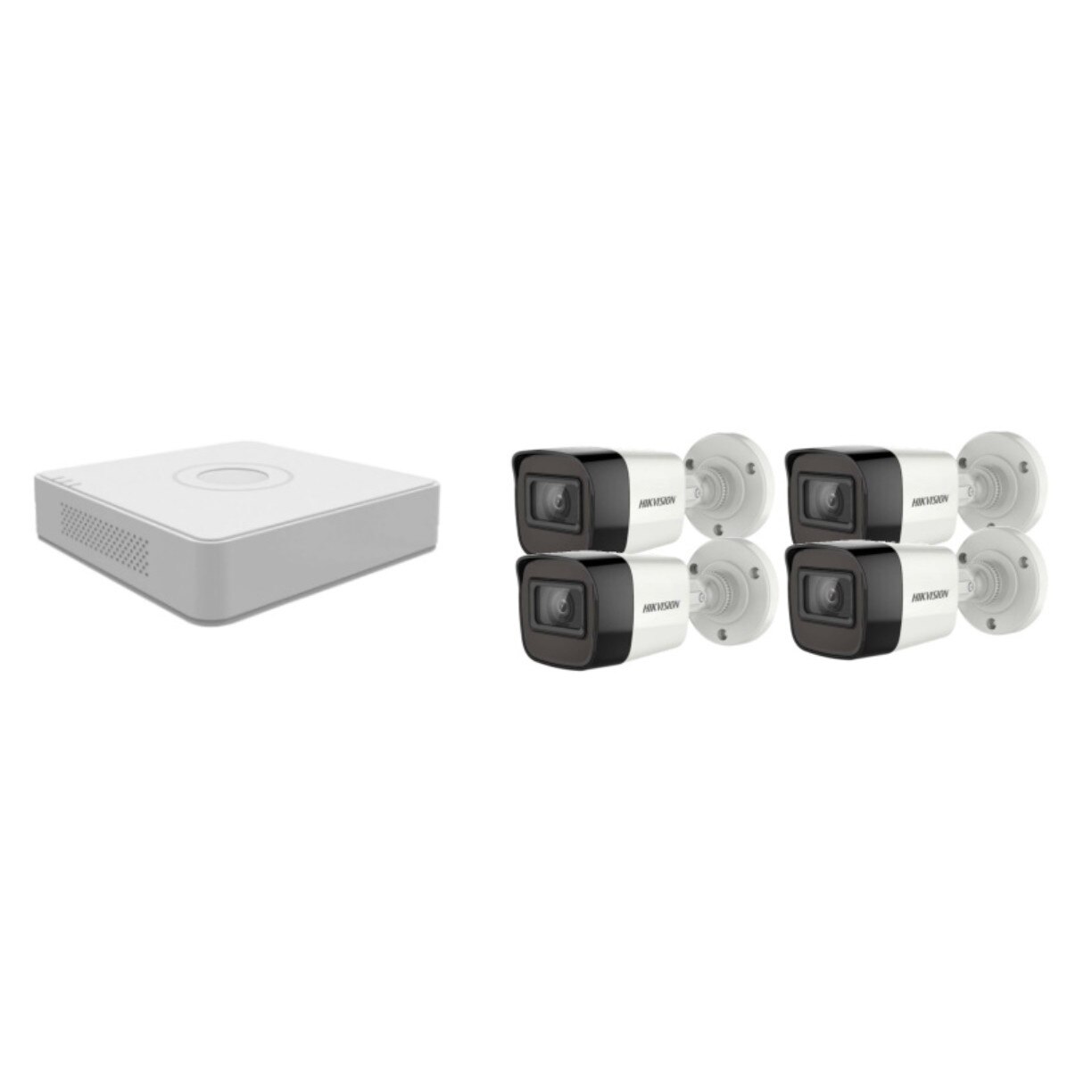 Kit supraveghere video Hikvision 5MP, cu 4 camere 5MP de exterior/interior MK274