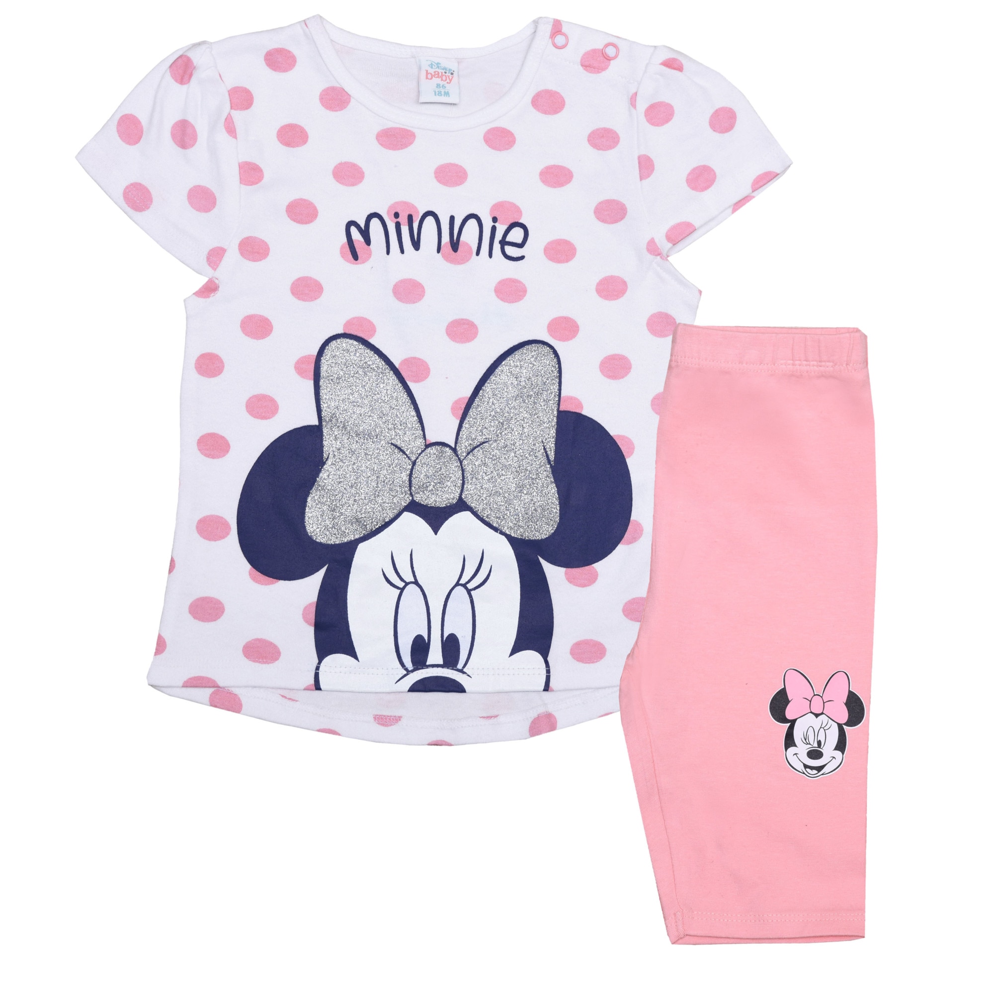 Compleu bebe, Minnie, roz cu buline