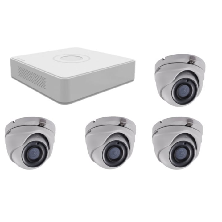 Kit supraveghere video Hikvision 5MP, cu 3 camere 5MP de interior MK389