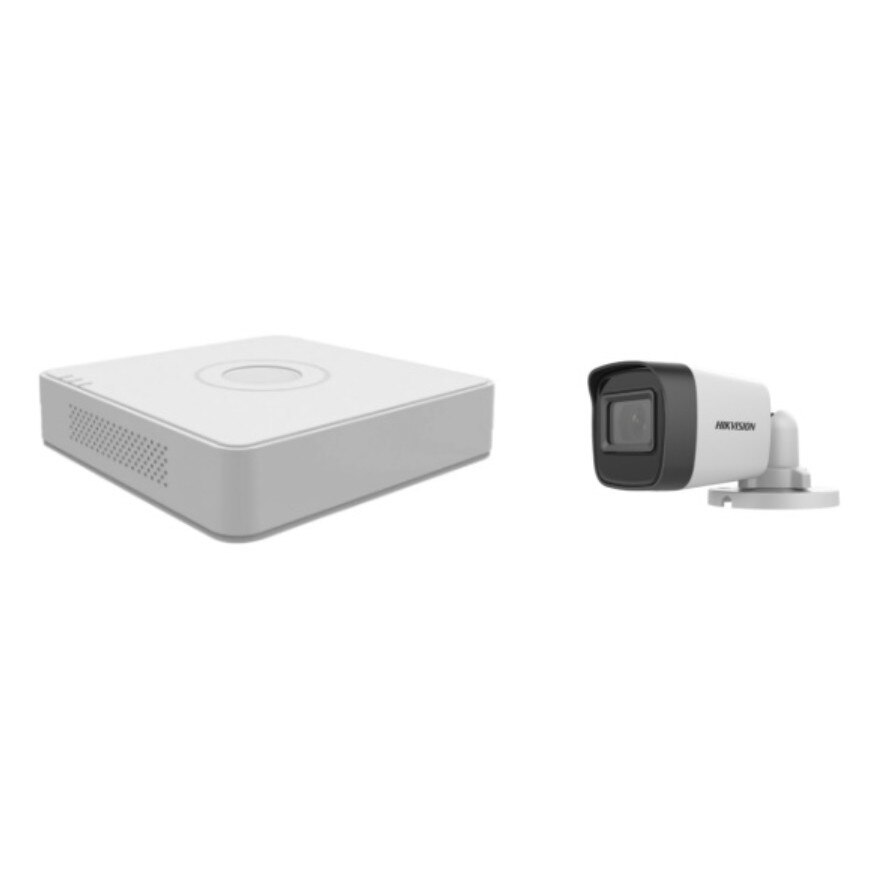 Kit supraveghere video Hikvision 5MP, cu 1 camera 5MP de exterior/interior MK481
