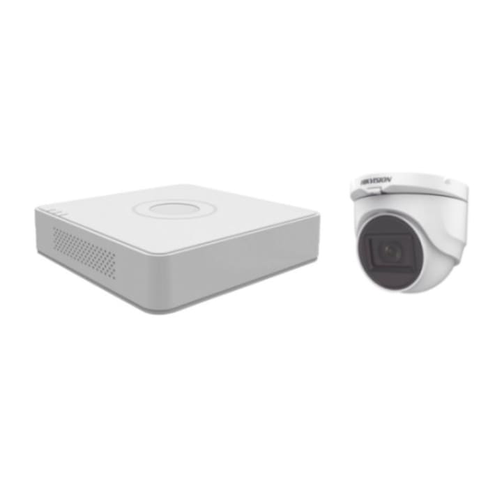 Kit supraveghere video Hikvision 2MP, cu 2 camere 2MP de exterior/interior MK118