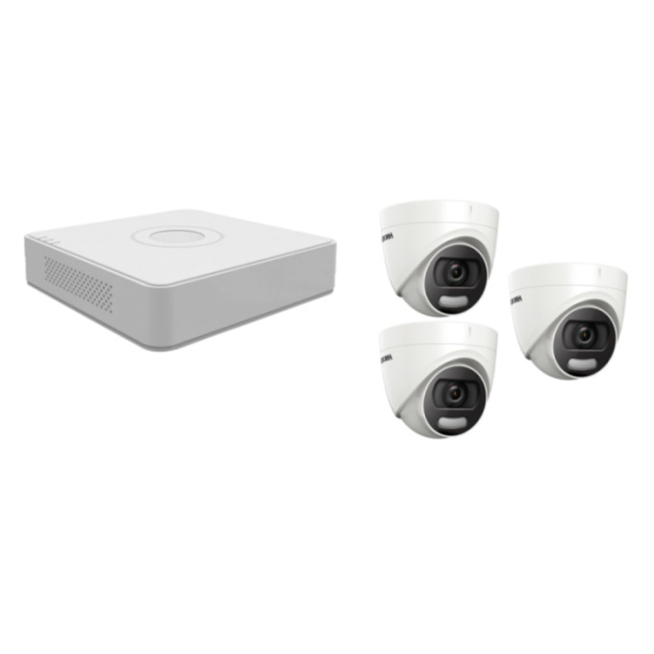 Kit supraveghere video Hikvision 5MP, cu 3 camere 5MP de interior MK495