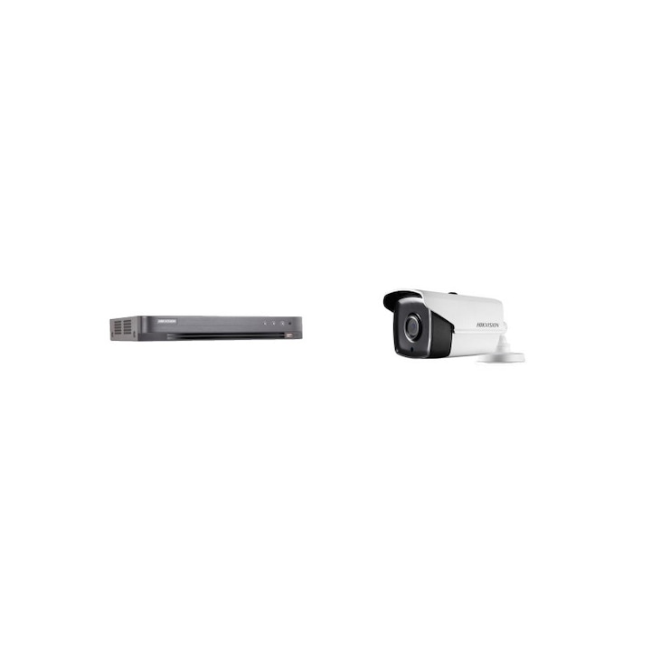 Kit supraveghere video Hikvision 5MP, cu 1 camera 5MP de exterior/interior si HDD 1 TB MK315