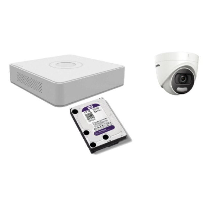 Kit supraveghere video Hikvision 5MP, cu 1 camera 5MP de interior si HDD 1 TB MK331
