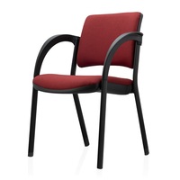 scaun vizitator traffic chairs symbio tapiterie textila bordo sezut si spatar tapitat cadru cu 4 picioare metalicnegru brate din polipropilena imagen 44_0_
0