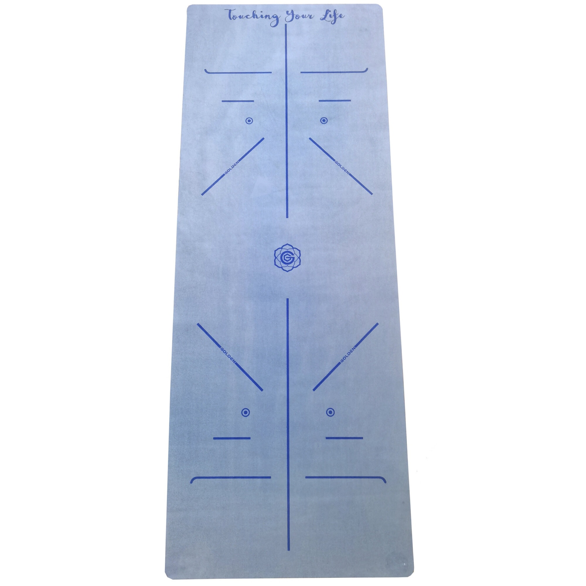 Covoras pentru yoga Golden, Cauciuc natural, 35 x 27 cm, 1,5 mm, Pliabil, Albastru