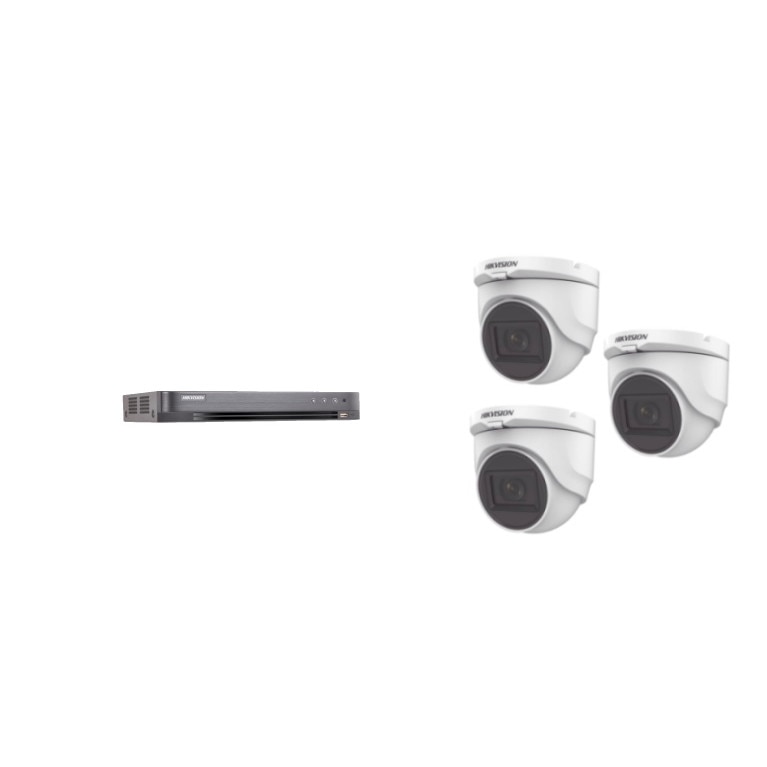 Kit supraveghere video Hikvision 5MP, cu 3 camere 5MP de interior MK389