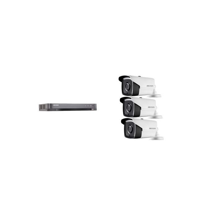 Kit supraveghere video Hikvision 5MP, cu 3 camere 5MP de interior si HDD 1 TB MK333