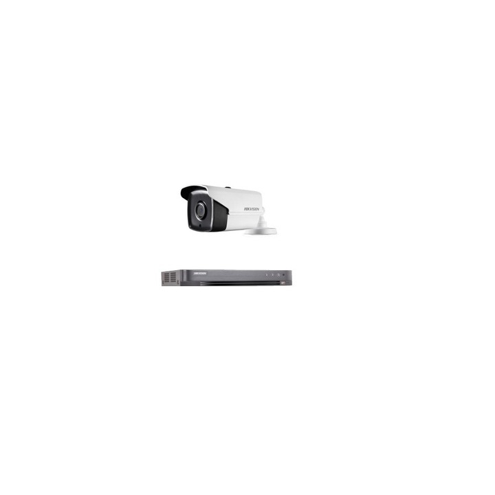Kit supraveghere video Hikvision 5MP, cu 1 camera 5MP de exterior/interior si HDD 1 TB MK509