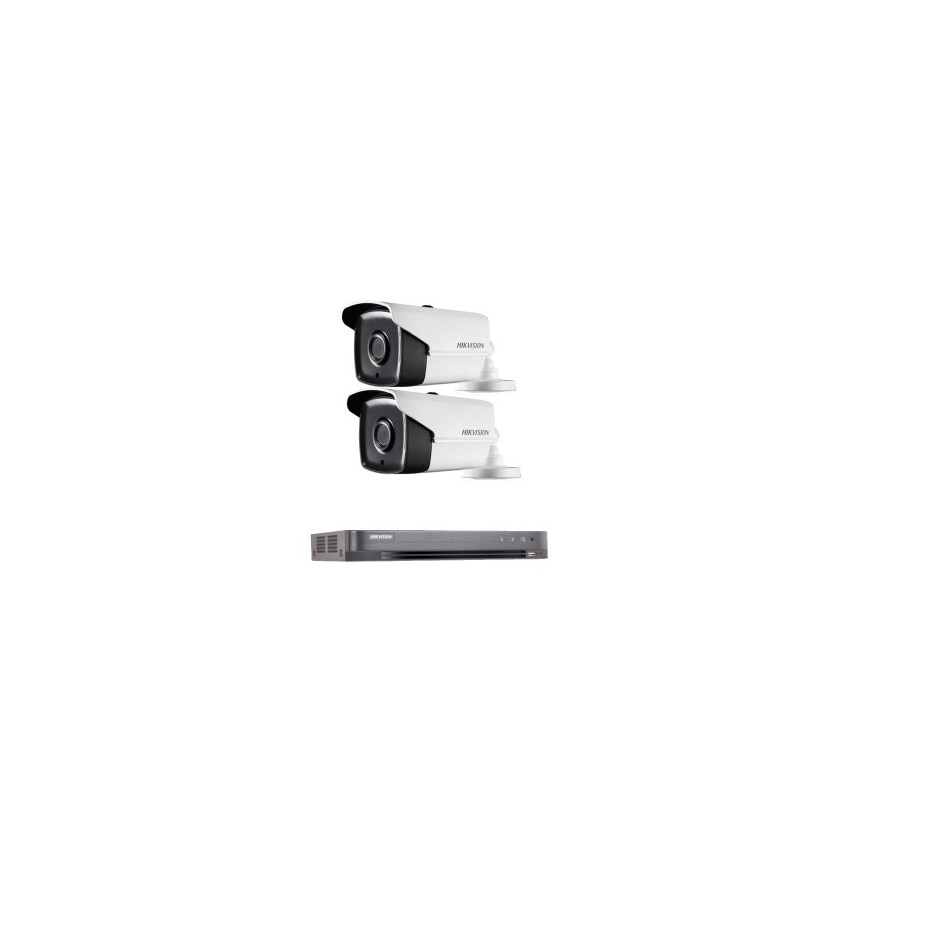 Kit supraveghere video Hikvision 8MP, cu 2 camere 8MP de exterior/interior MK575