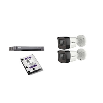 Kit supraveghere video Hikvision 5MP, cu 2 camere 5MP de exterior/interior si HDD 1 TB MK400 Kit supraveghere video Hikvision 5MP, cu 2 camere 5MP de exterior/interior si HDD 1 TB MK400