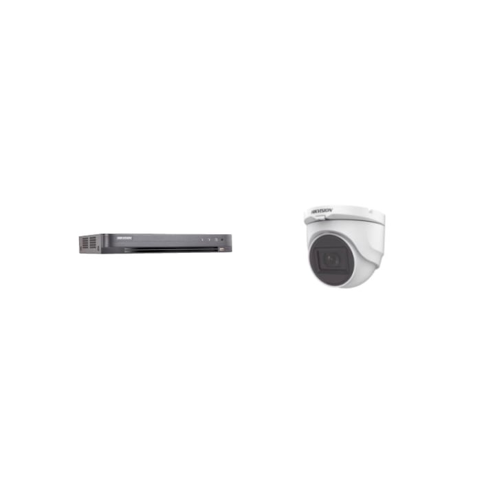 Kit supraveghere video Hikvision 2MP, cu 1 camera 2MP de exterior/interior MK209
