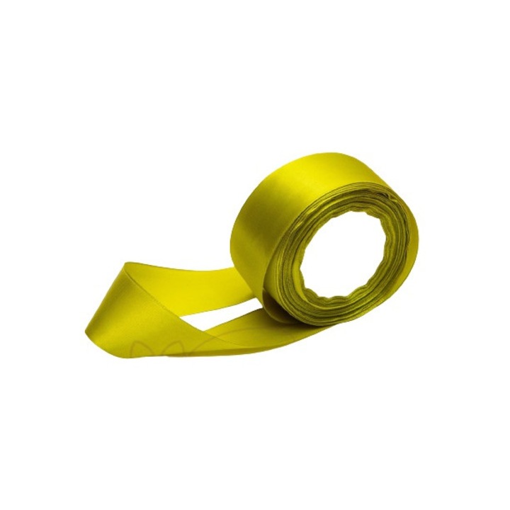 Rola panglica satin, 4cm latime, 22.8M lungime, culoare auriu