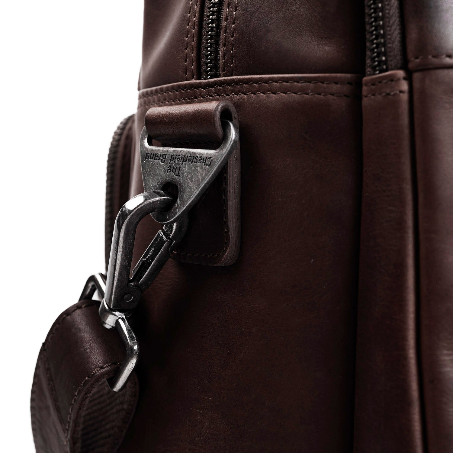 Geanta de laptop din piele naturala maro inchis, The Chesterfield Brand, Misha 17 inch