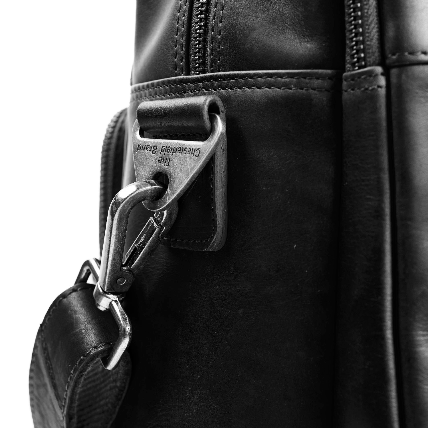 Geanta de laptop din piele naturala neagra, The Chesterfield Brand, Misha 17 inch