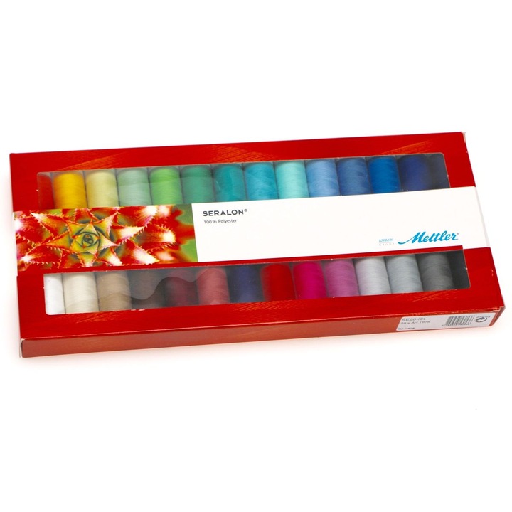 Ata de cusut, de broderie, SERALON® kit 28 bucati, multicolor