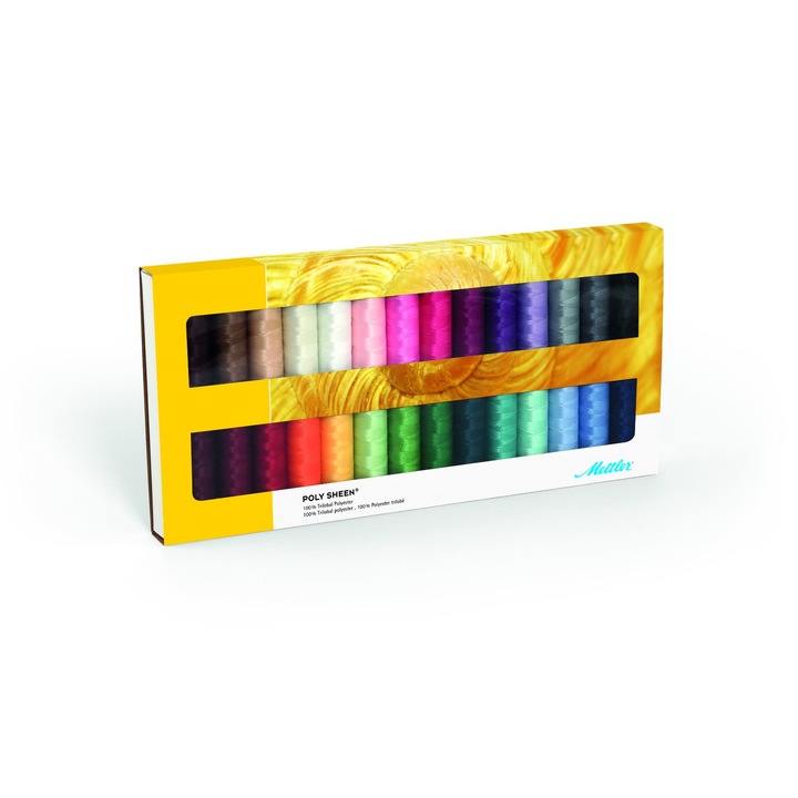 Set ata de cusut sau broderie, POLY SHEEN® kit 28 bucati, poliester, multicolor