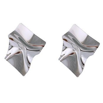 Cercei luxury eleganti geometrie argintiu WE022