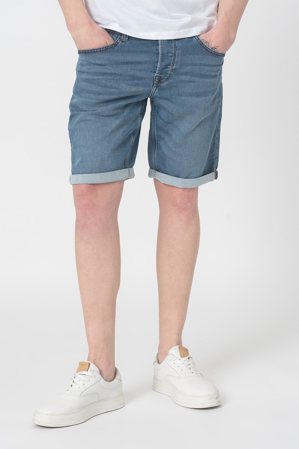 Only & Sons, Pantaloni scurti din denim cu buzunare, Albastru, M