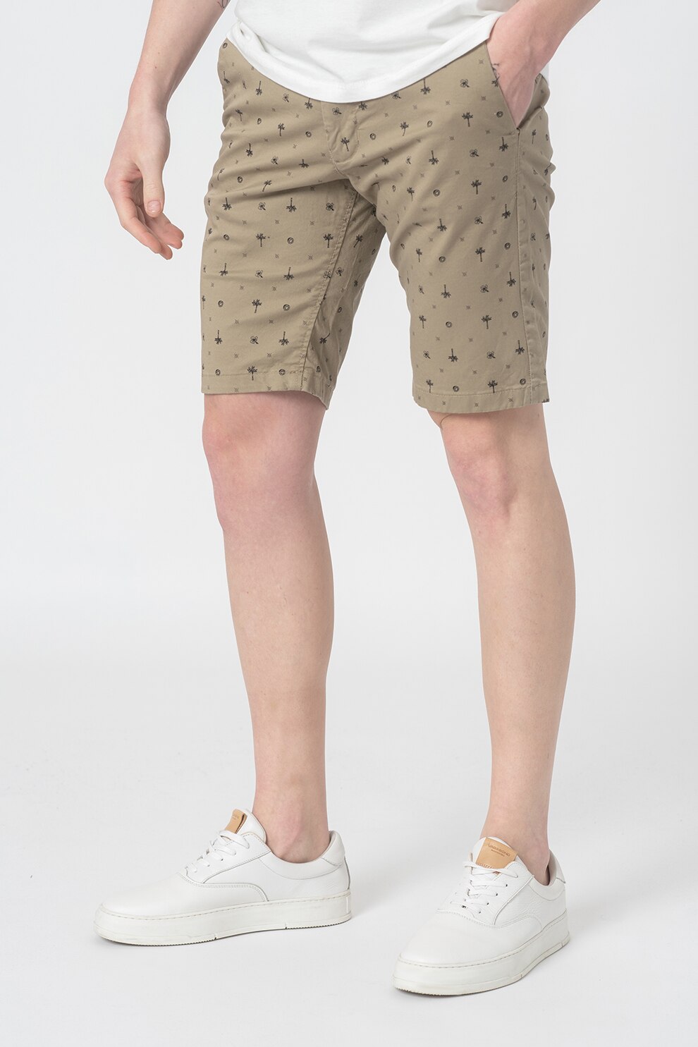 Only & Sons, Pantaloni scurti cu imprimeu Will, Maro camel