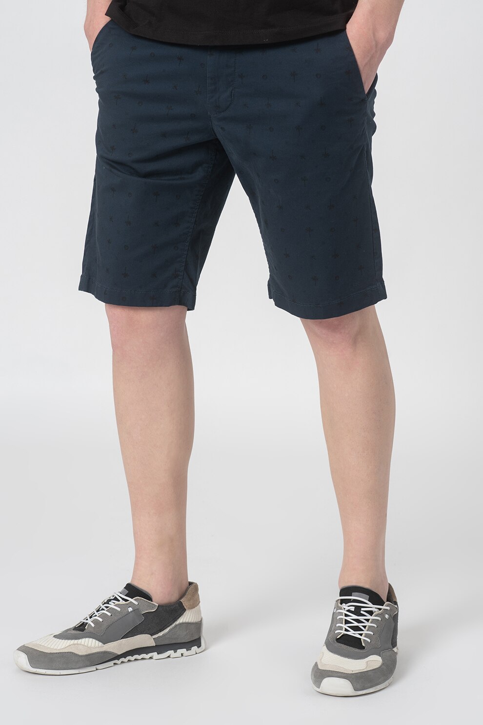 Only & Sons, Pantaloni scurti cu imprimeu Will, Albastru inchis